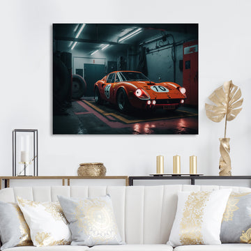 Orange Exotic Car Photography - Cars Race Exotic Canvas Wall Art